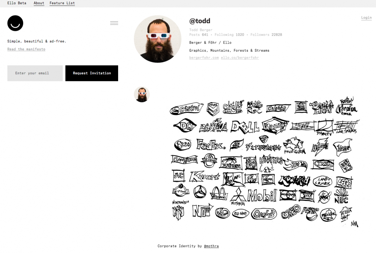 Ello is a neat and tidy version of social media and is completely advertising free