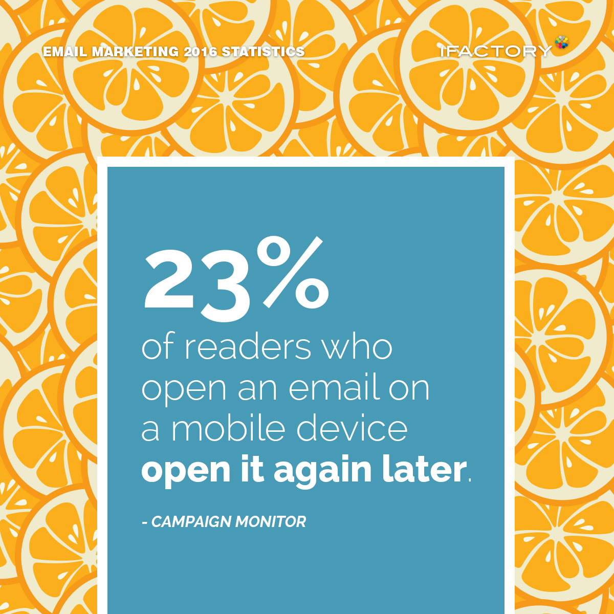 23% of readers who open an email on a mobile device open it again later