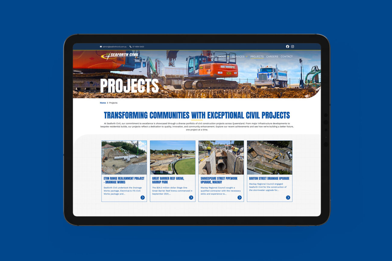 Seaforth Civil website by iFactory Brisbane